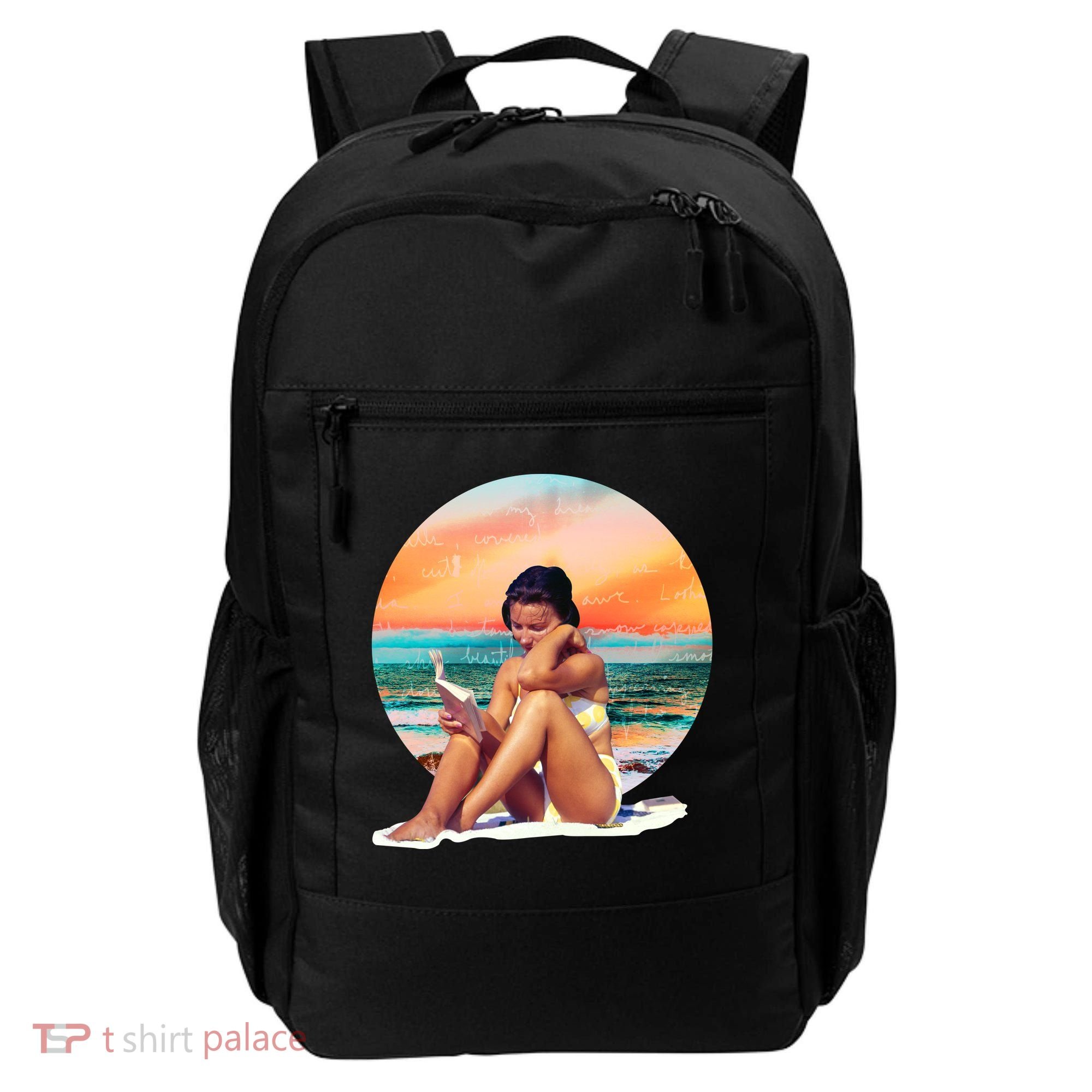 Lady Sunset Reading Book Backpack