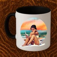 Lady Sunset Reading Book Coffee Mug thumb 2
