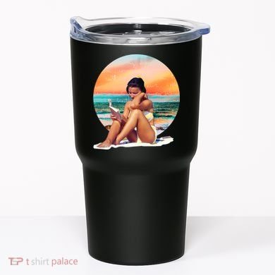Lady Sunset Reading Book Tumbler