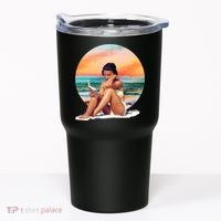 Lady Sunset Reading Book Tumbler thumb 0