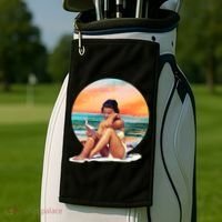 Lady Sunset Reading Book Golf Towel thumb 2