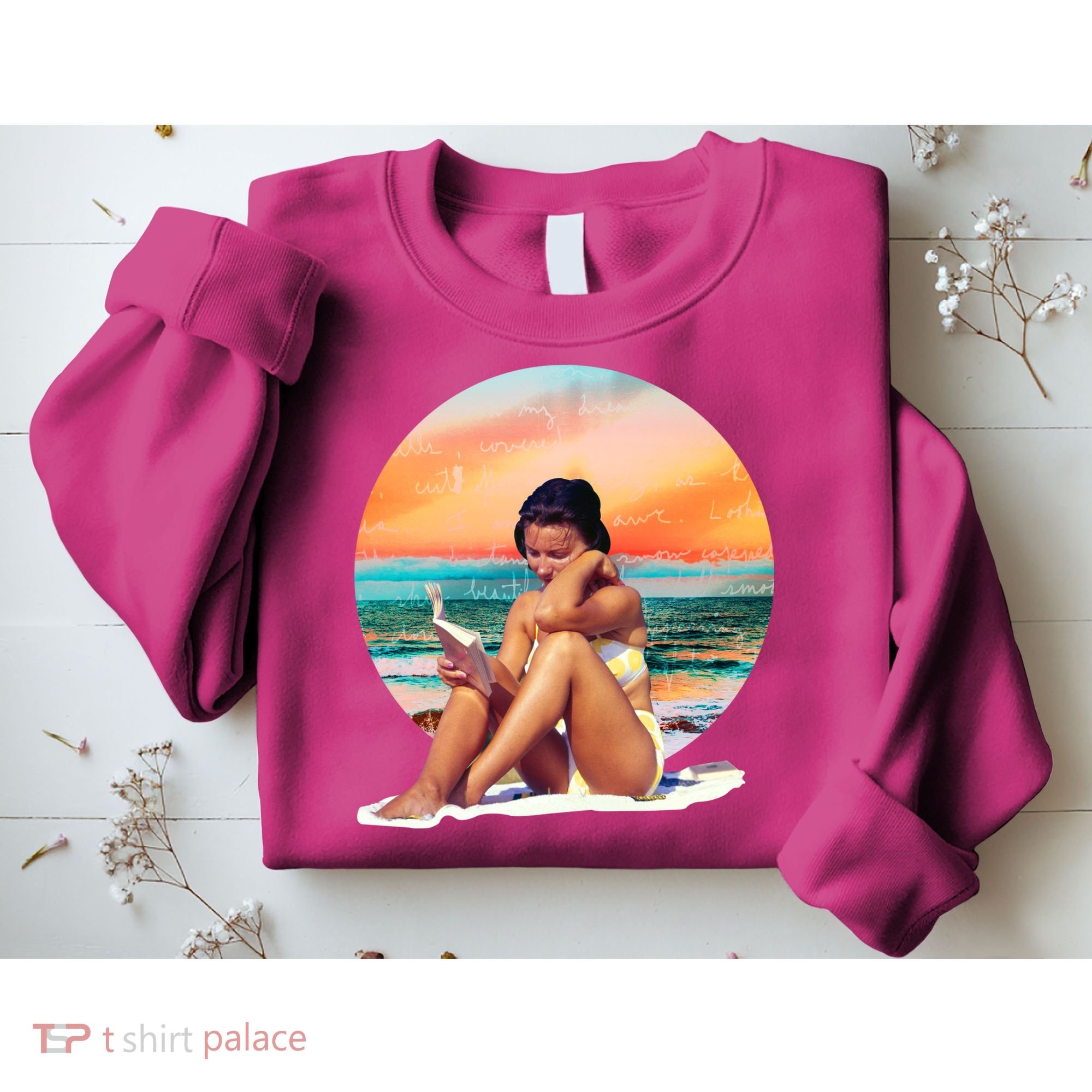 Lady Sunset Reading Book Sweatshirt