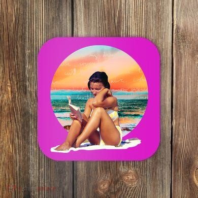 Lady Sunset Reading Book Coaster