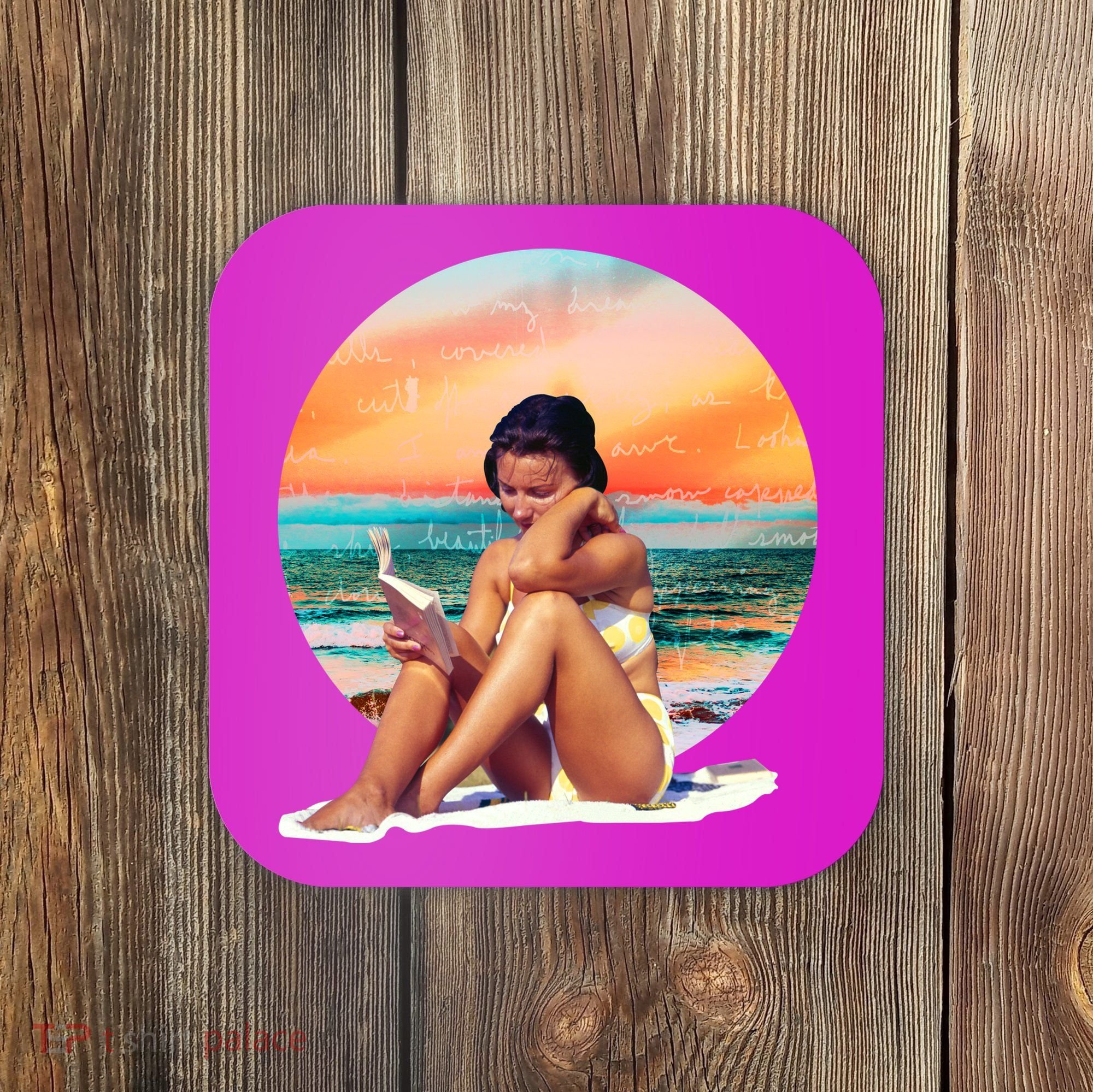Lady Sunset Reading Book Coaster