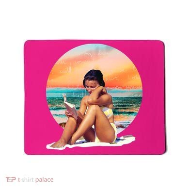 Lady Sunset Reading Book Mousepad