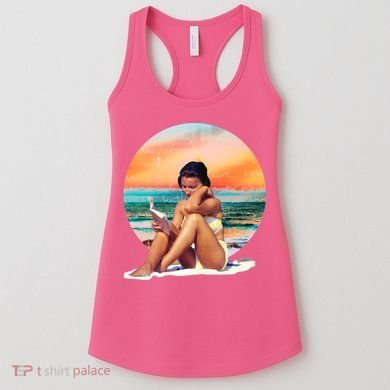Lady Sunset Reading Book Women's Tank Top