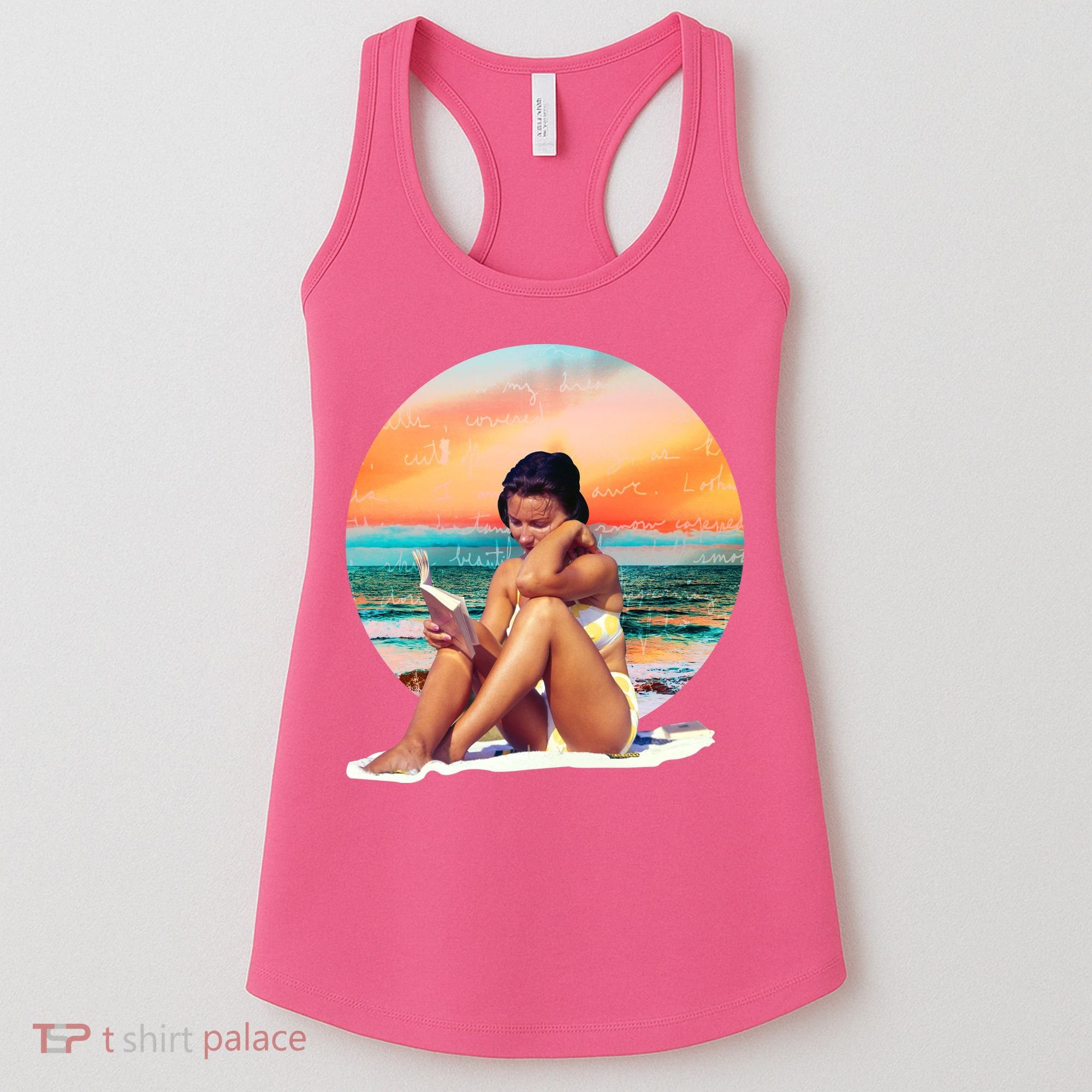 Lady Sunset Reading Book Women's Tank Top