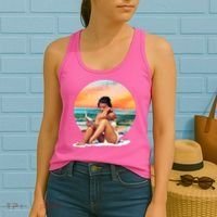 Lady Sunset Reading Book Women's Tank Top thumb 2