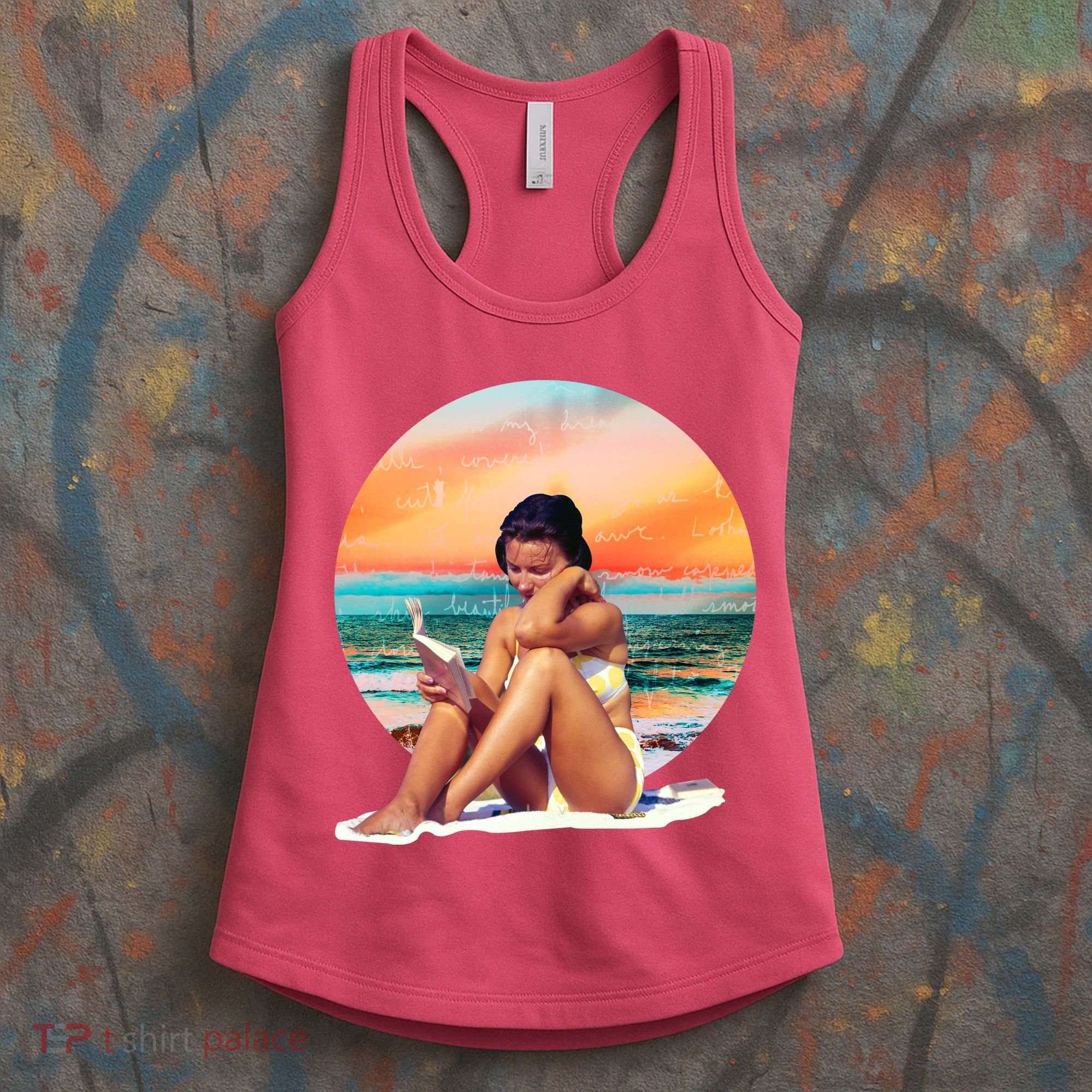 Lady Sunset Reading Book Women's Tank Top