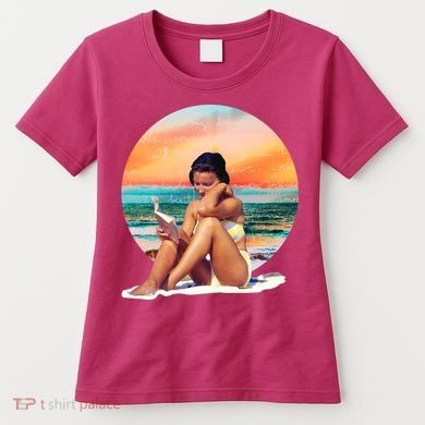Lady Sunset Reading Book Women's T-Shirt