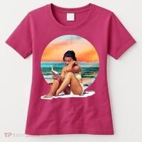 Lady Sunset Reading Book Women's T-Shirt thumb 0