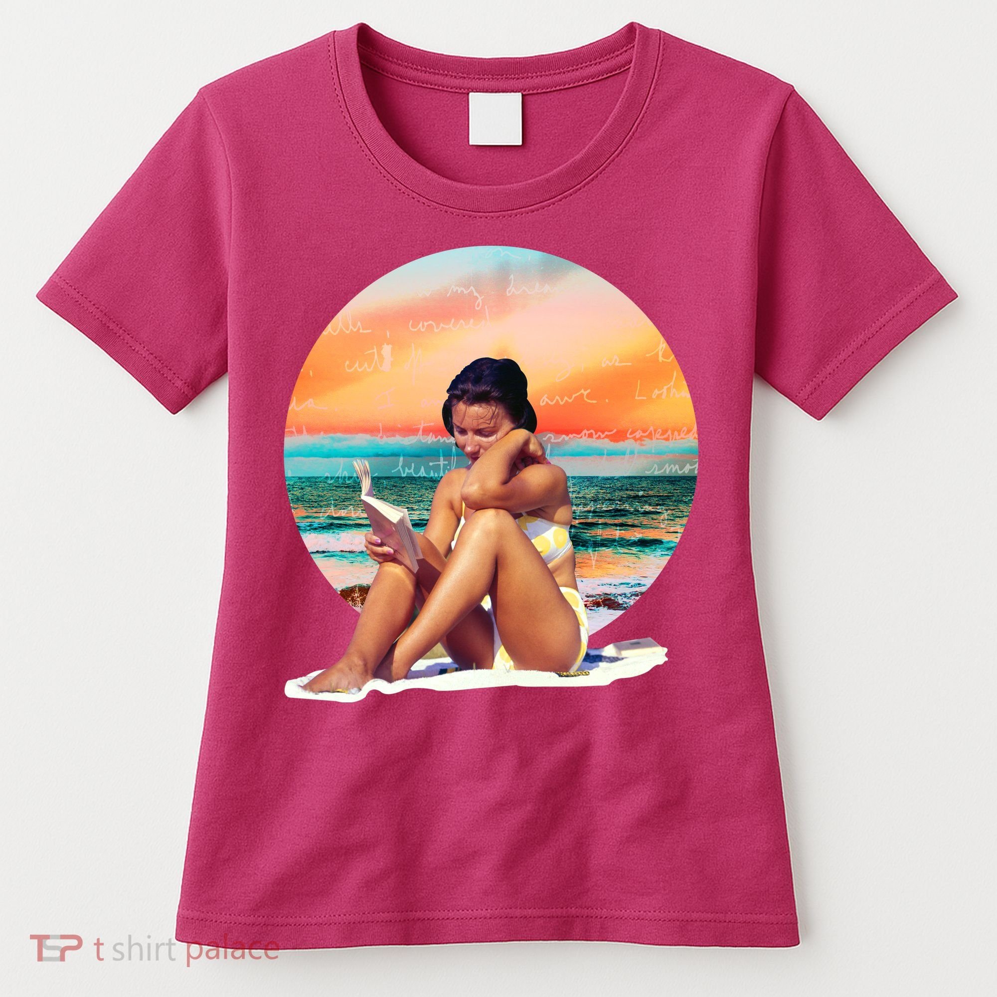 Lady Sunset Reading Book Women's T-Shirt