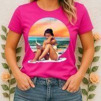Lady Sunset Reading Book Women's T-Shirt thumb 2