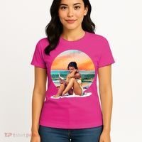 Lady Sunset Reading Book Women's T-Shirt thumb 4