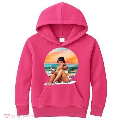 Lady Sunset Reading Book Kids Hoodie