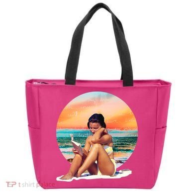 Lady Sunset Reading Book Tote Bag