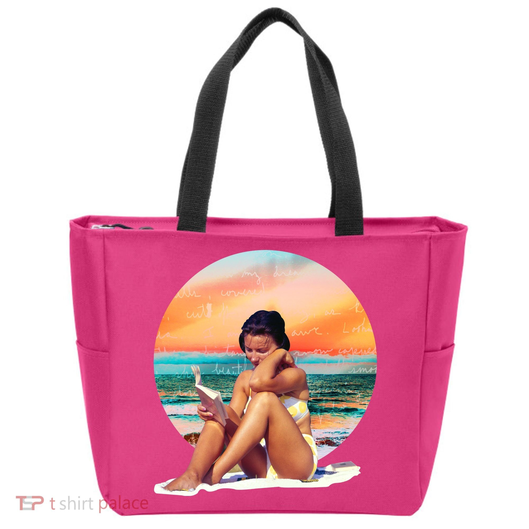 Lady Sunset Reading Book Tote Bag