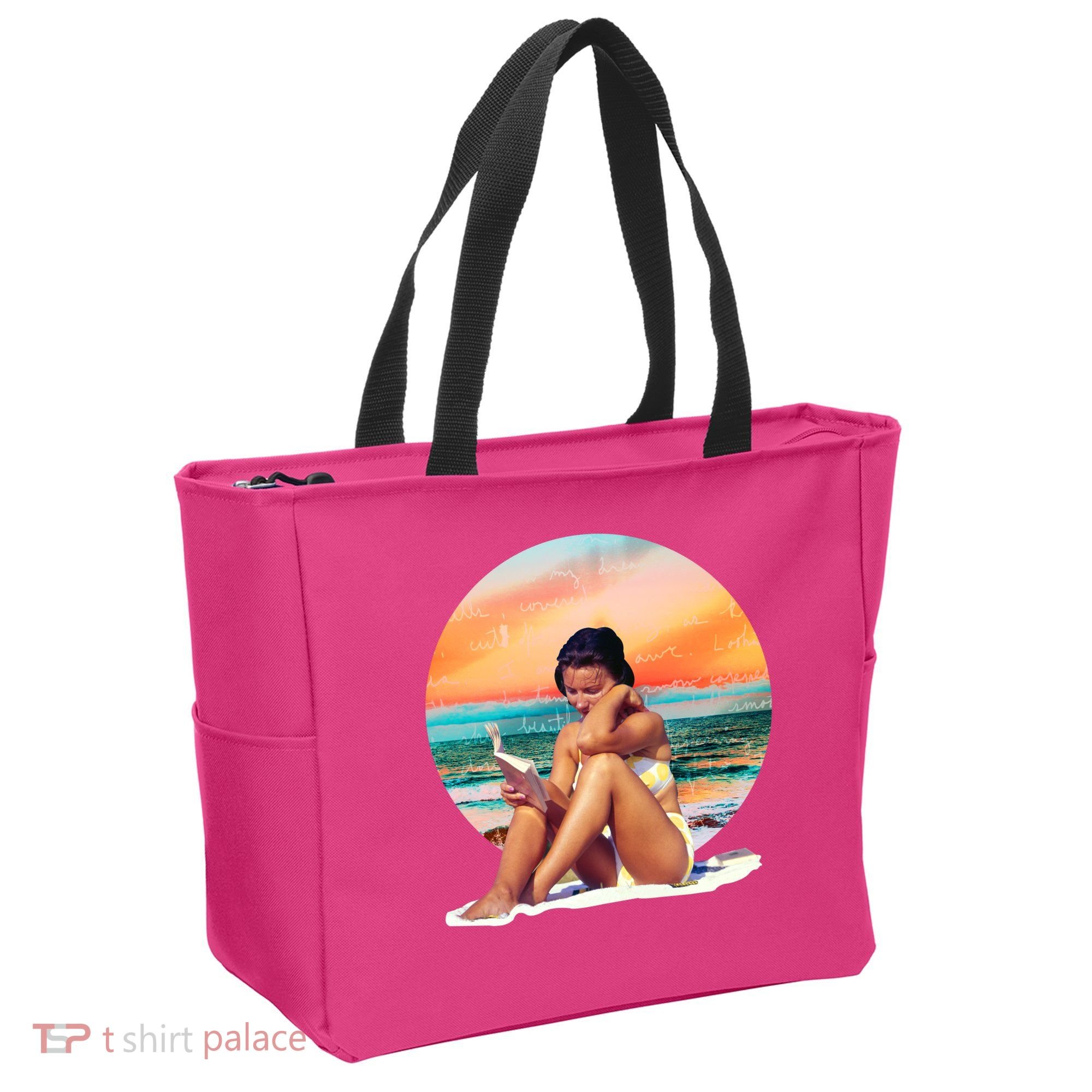 Lady Sunset Reading Book Tote Bag