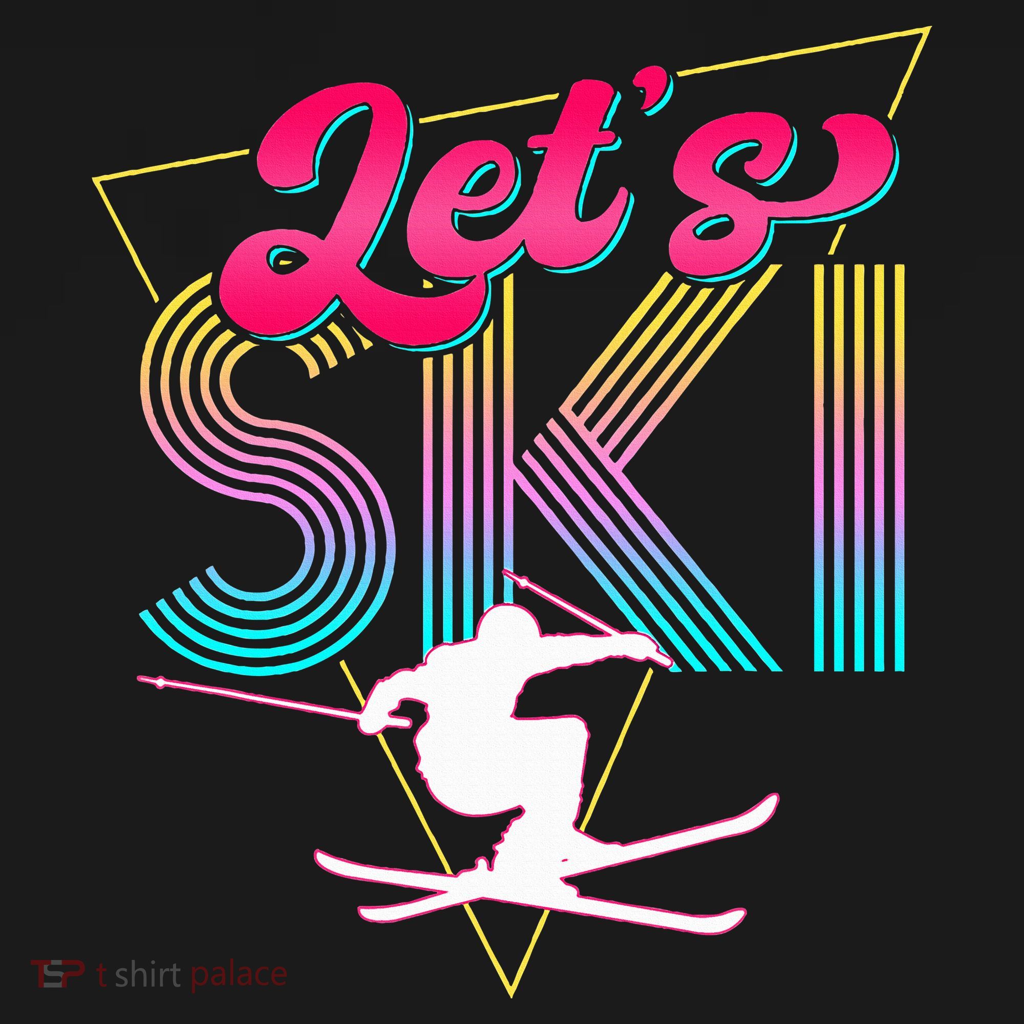 LetS Ski Retro 80s Skiing Party Outfit 90s Skier Costume T-Shirt
