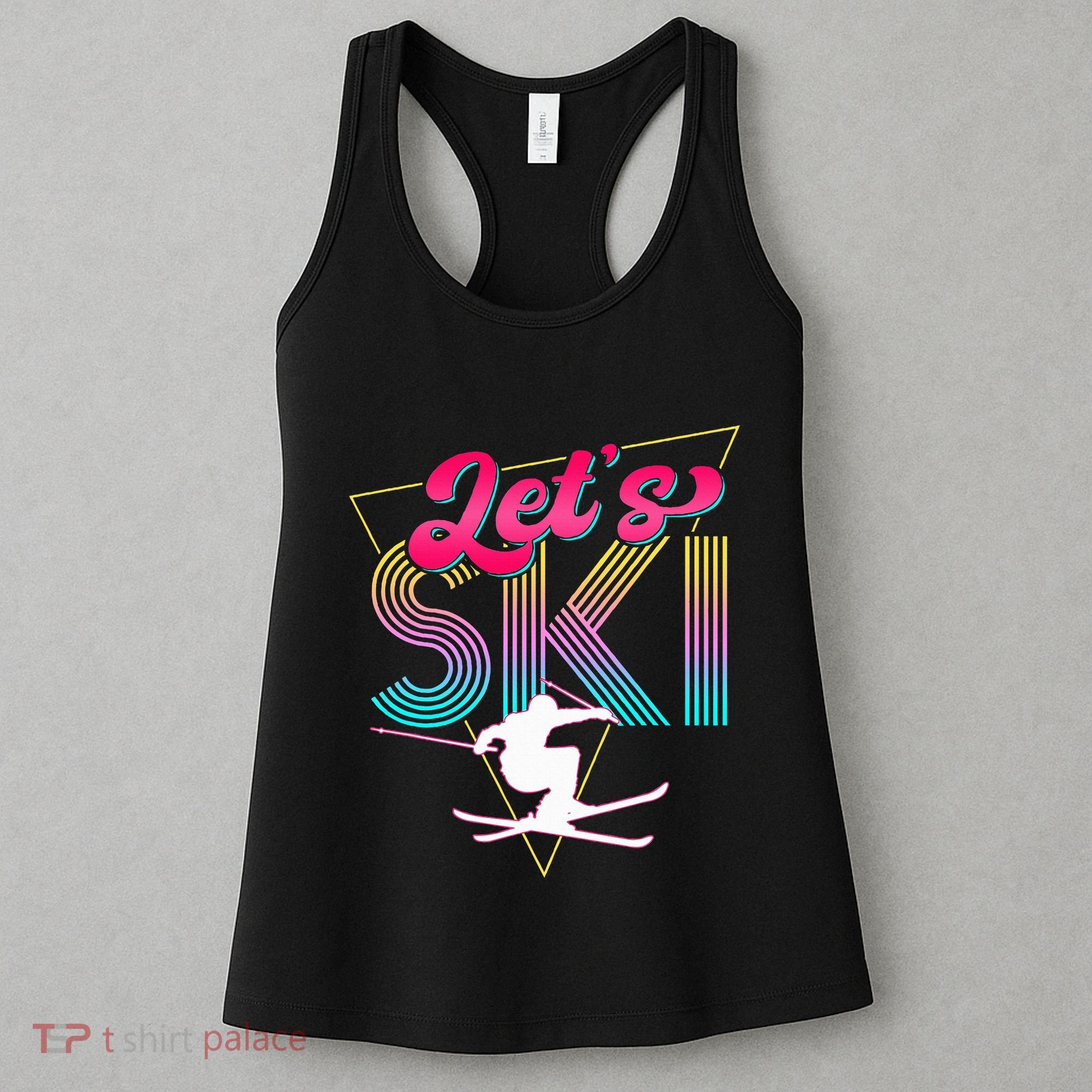 LetS Ski Retro 80s Skiing Party Outfit 90s Skier Costume Women's Tank Top