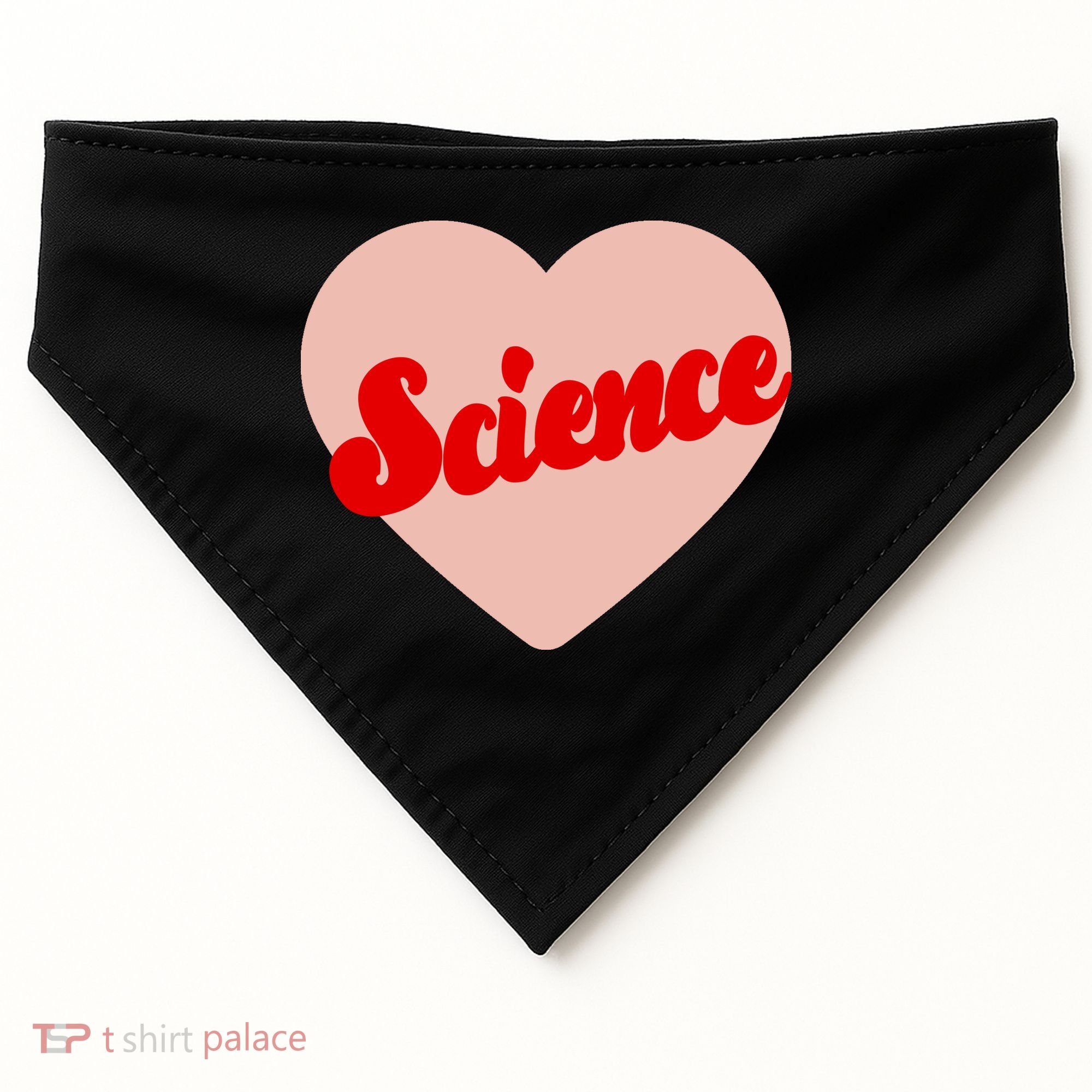 Love Science Retro Heart USA-Made Doggie Bandana