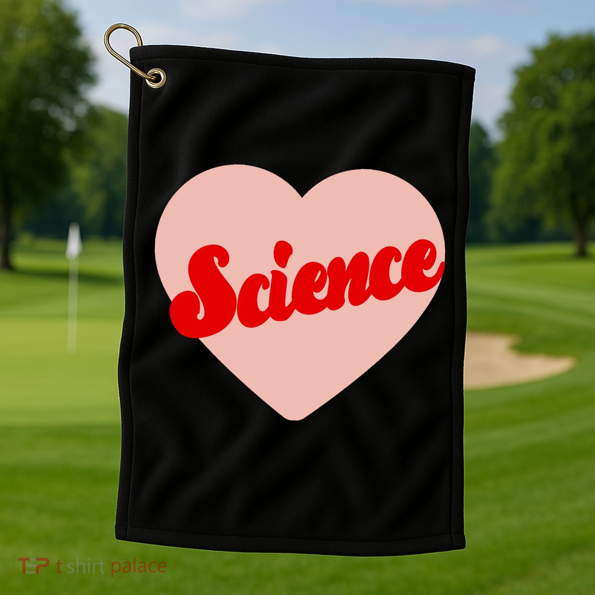 Love Science Retro Heart Golf Towel
