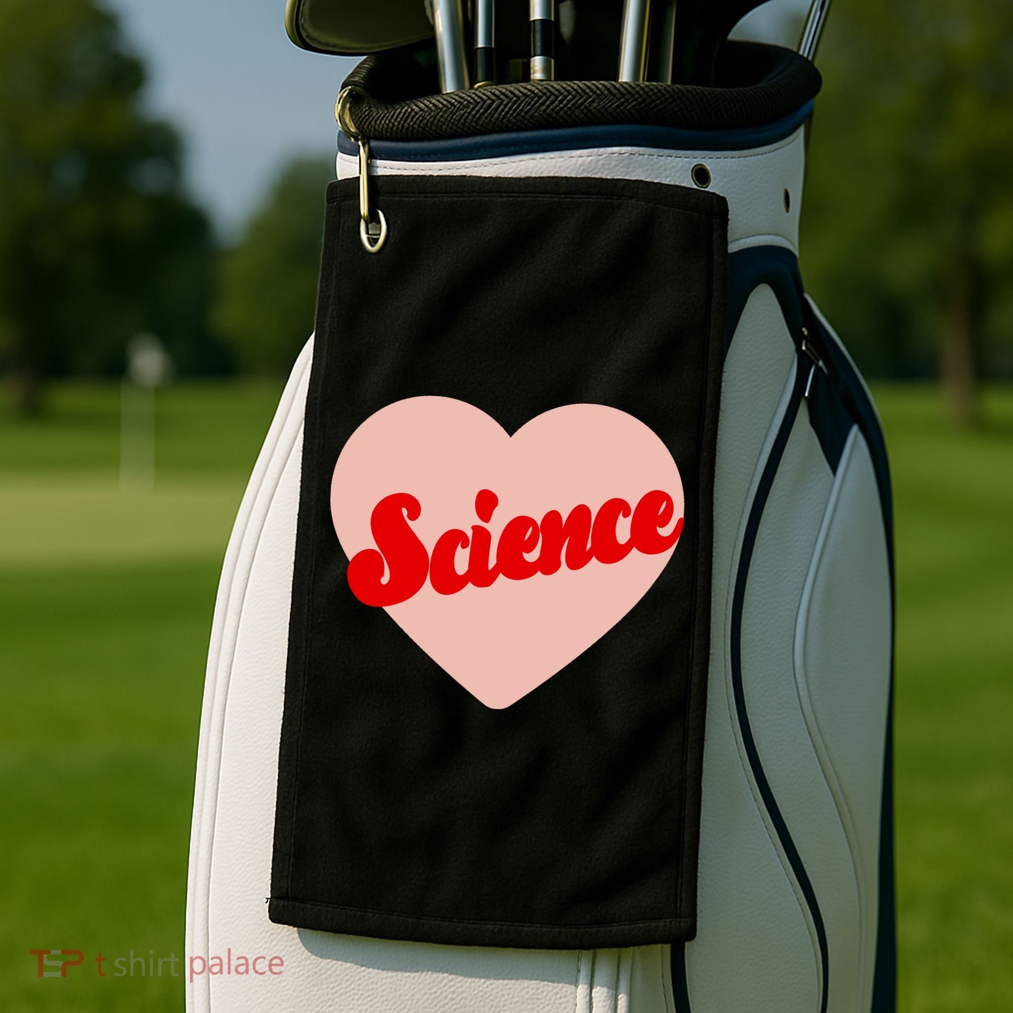 Love Science Retro Heart Golf Towel