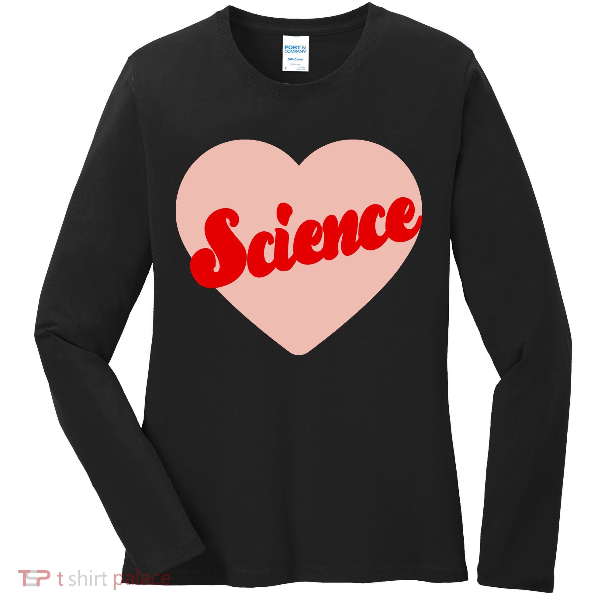 Love Science Retro Heart Women's Long Sleeve Shirt