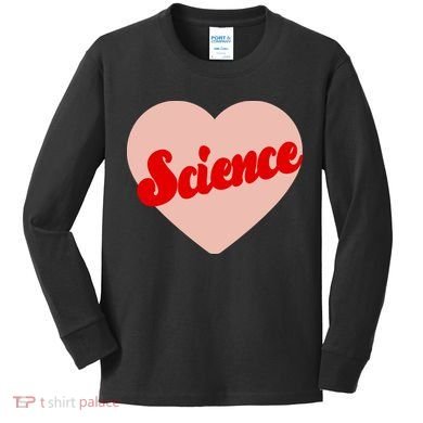Love Science Retro Heart Kids Long Sleeve Shirt