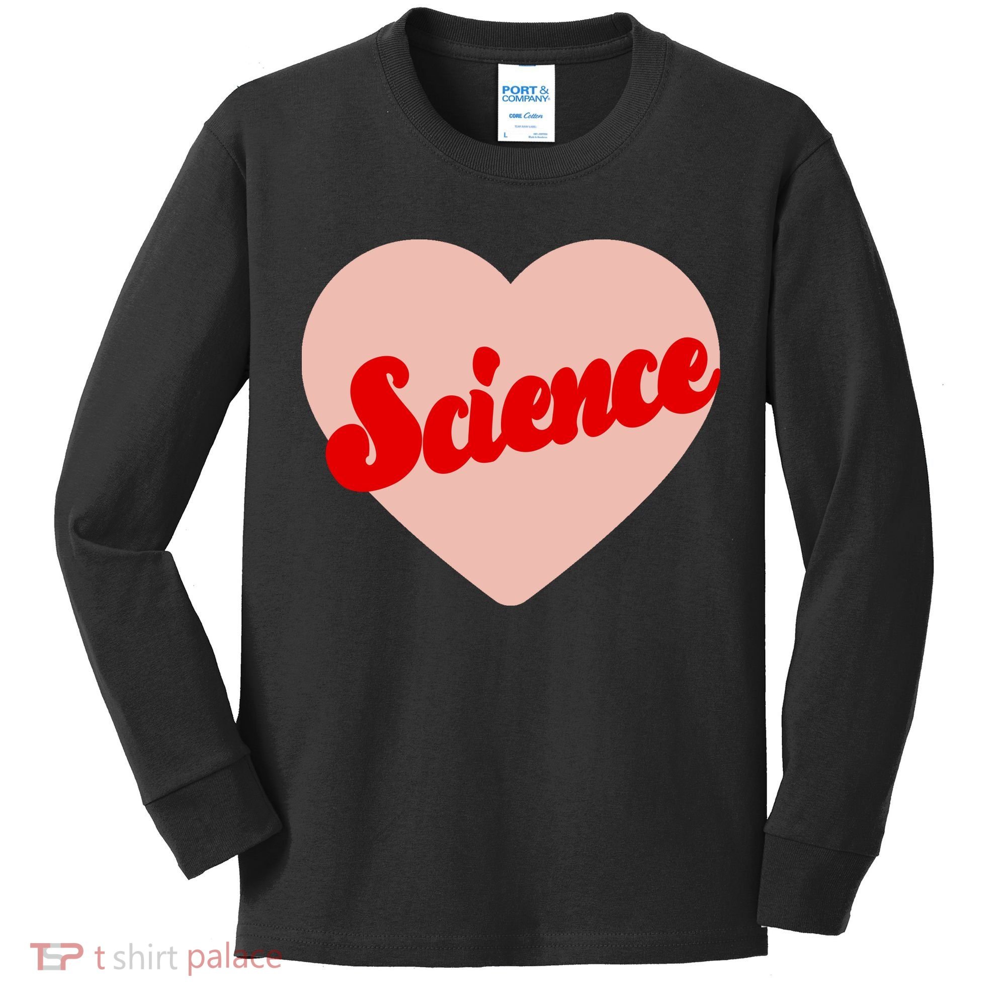 Love Science Retro Heart Kids Long Sleeve Shirt