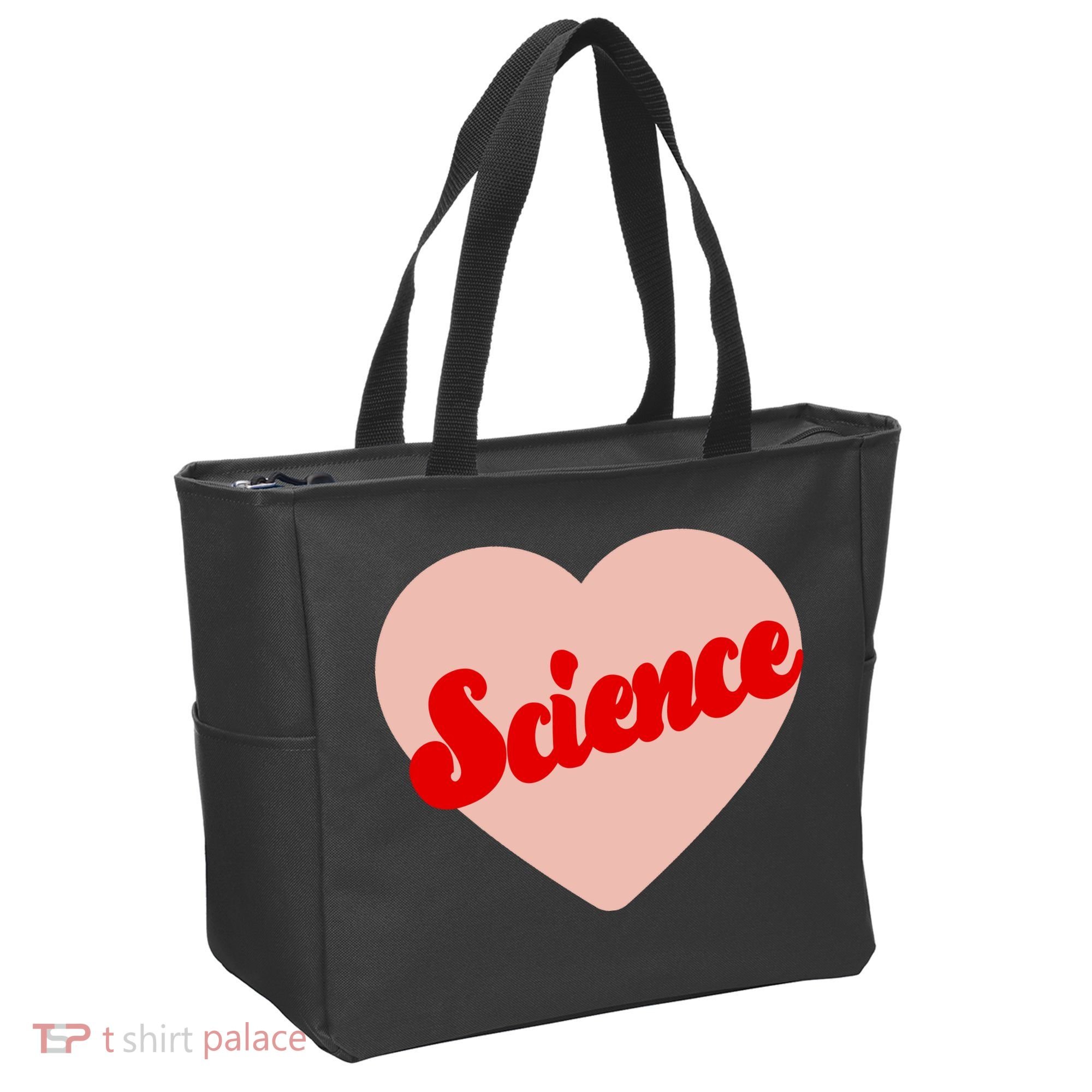 Love Science Retro Heart Tote Bag