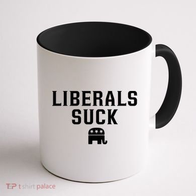 Liberals Suck Republican Party Elephant Conservatives Coffee Mug back