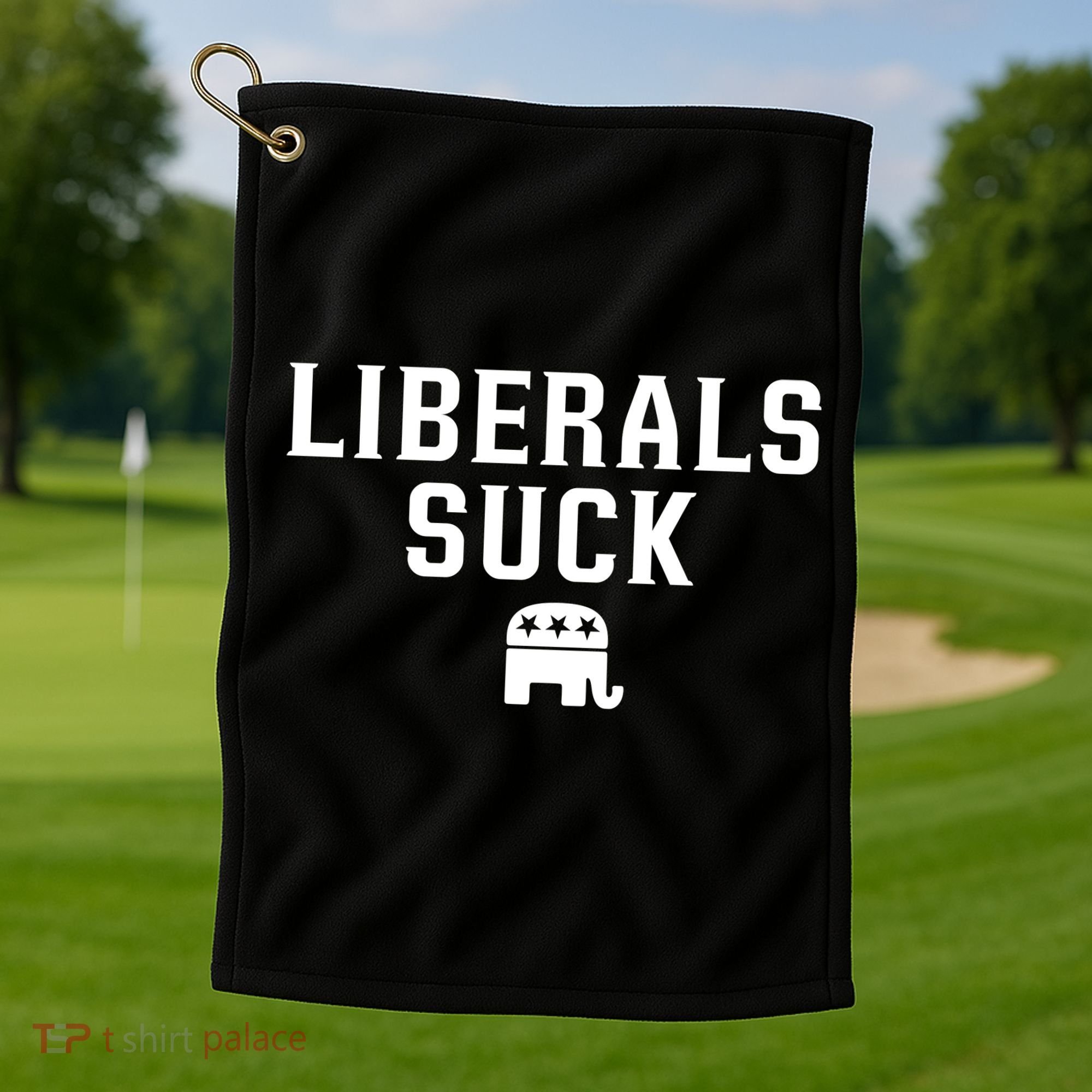 Liberals Suck Republican Party Elephant Conservatives Golf Towel