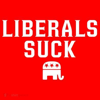 Liberals Suck Republican Party Elephant Conservatives Flat Bill Trucker Hat