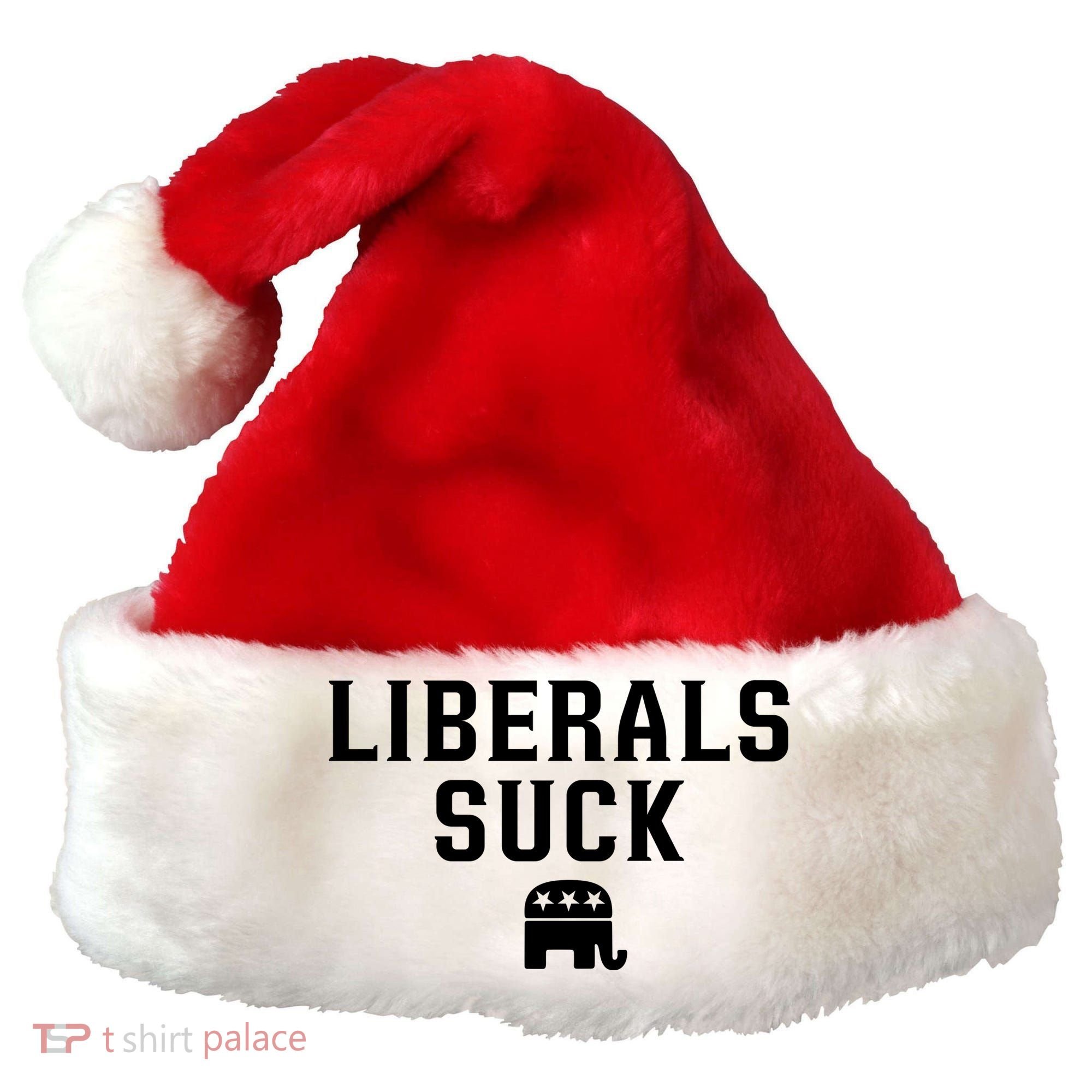 Liberals Suck Republican Party Elephant Conservatives Santa Hat