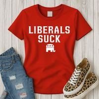 Liberals Suck Republican Party Elephant Conservatives Women's T-Shirt thumb 3
