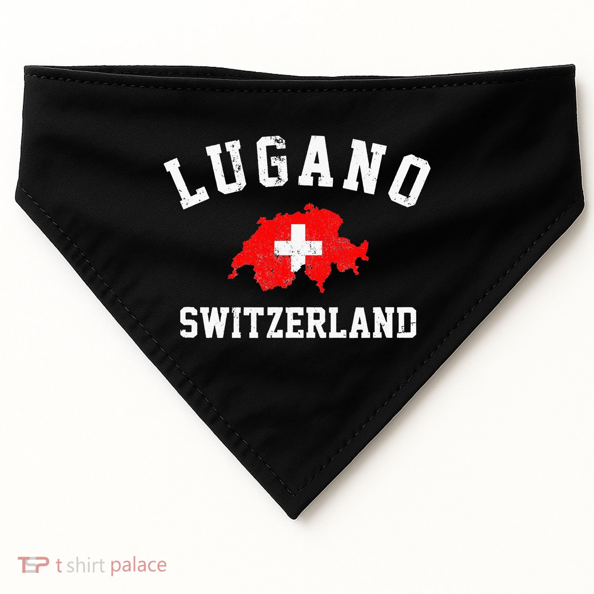 Lugano, Swiss Switzerland USA-Made Doggie Bandana