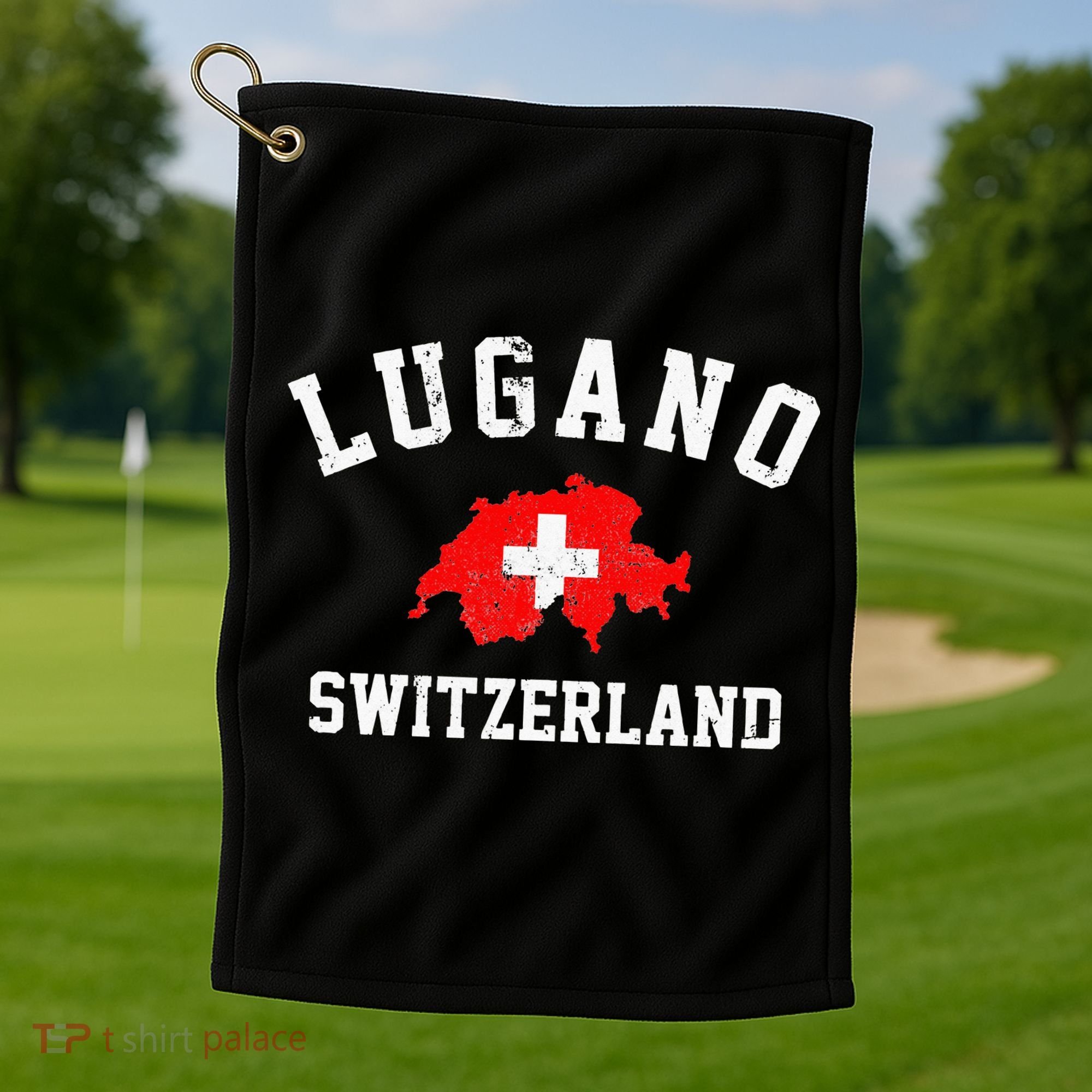 Lugano, Swiss Switzerland Golf Towel