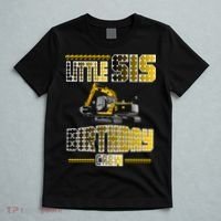 Little Sis Sister Birthday Crew Party Excavator T-Shirt thumb 5
