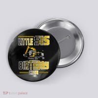 Little Sis Sister Birthday Crew Party Excavator Button thumb 0