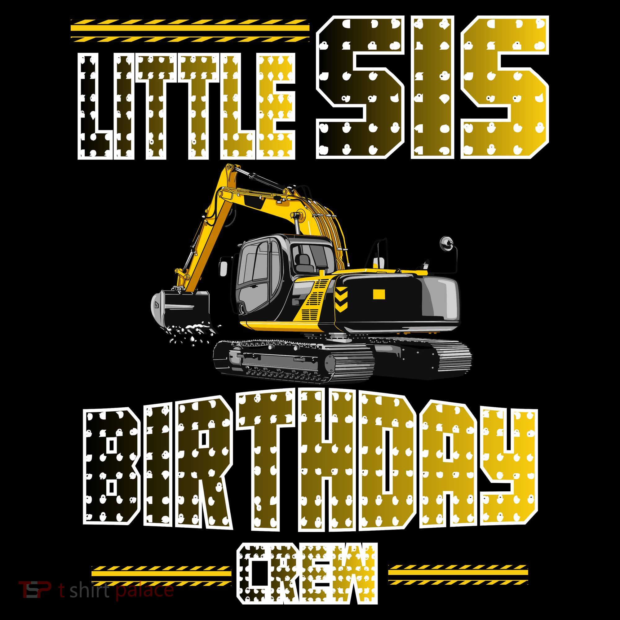 Little Sis Sister Birthday Crew Party Excavator Coffee Mug