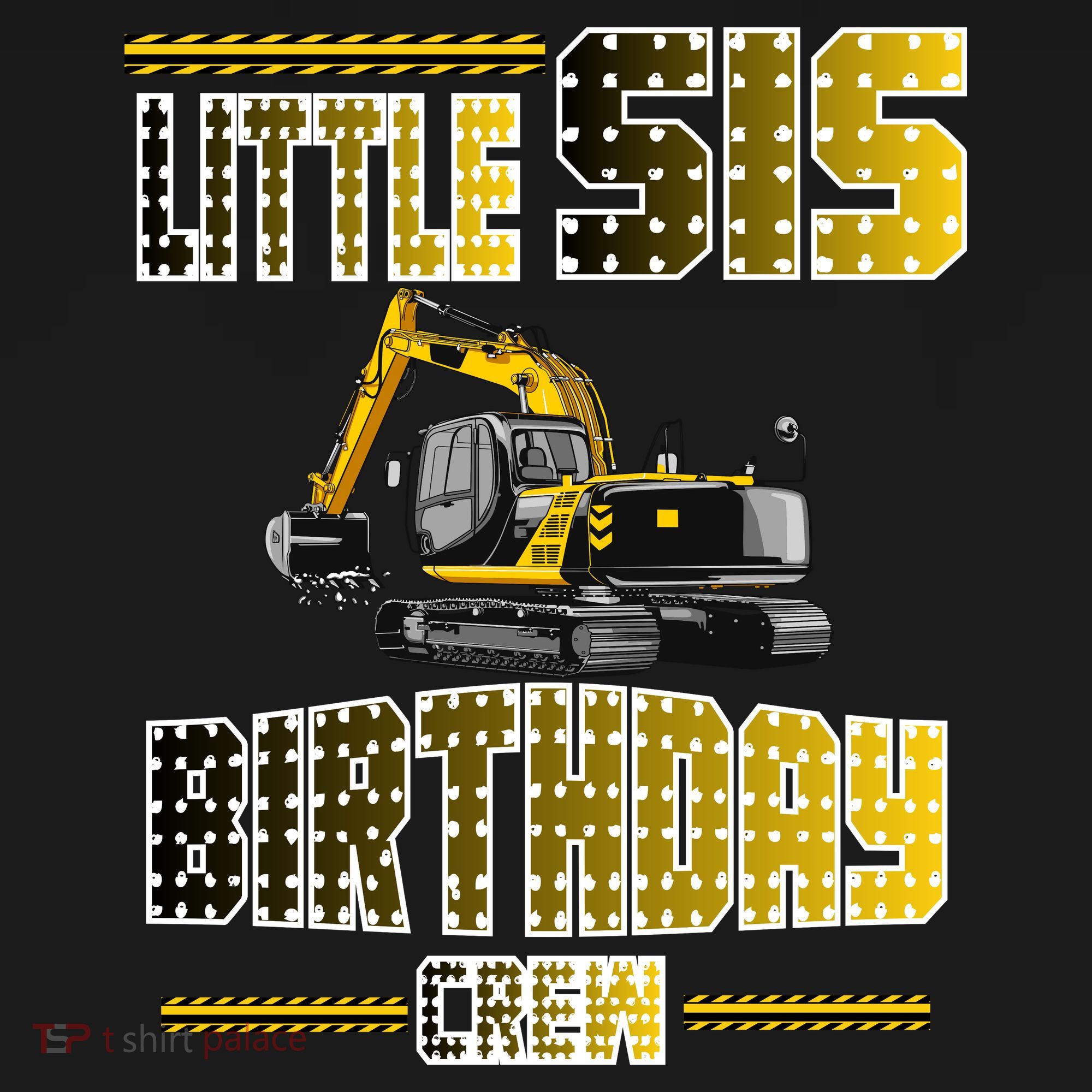 Little Sis Sister Birthday Crew Party Excavator Women's Tank Top