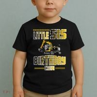Little Sis Sister Birthday Crew Party Excavator Toddler T-Shirt thumb 2