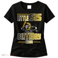 Little Sis Sister Birthday Crew Party Excavator Women's T-Shirt thumb 0