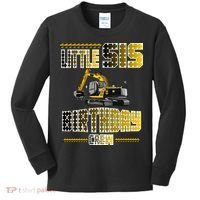 Little Sis Sister Birthday Crew Party Excavator Kids Long Sleeve Shirt thumb 0