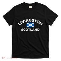 Livingston Scotland Scottish Flag City Tourist T-Shirt thumb 0