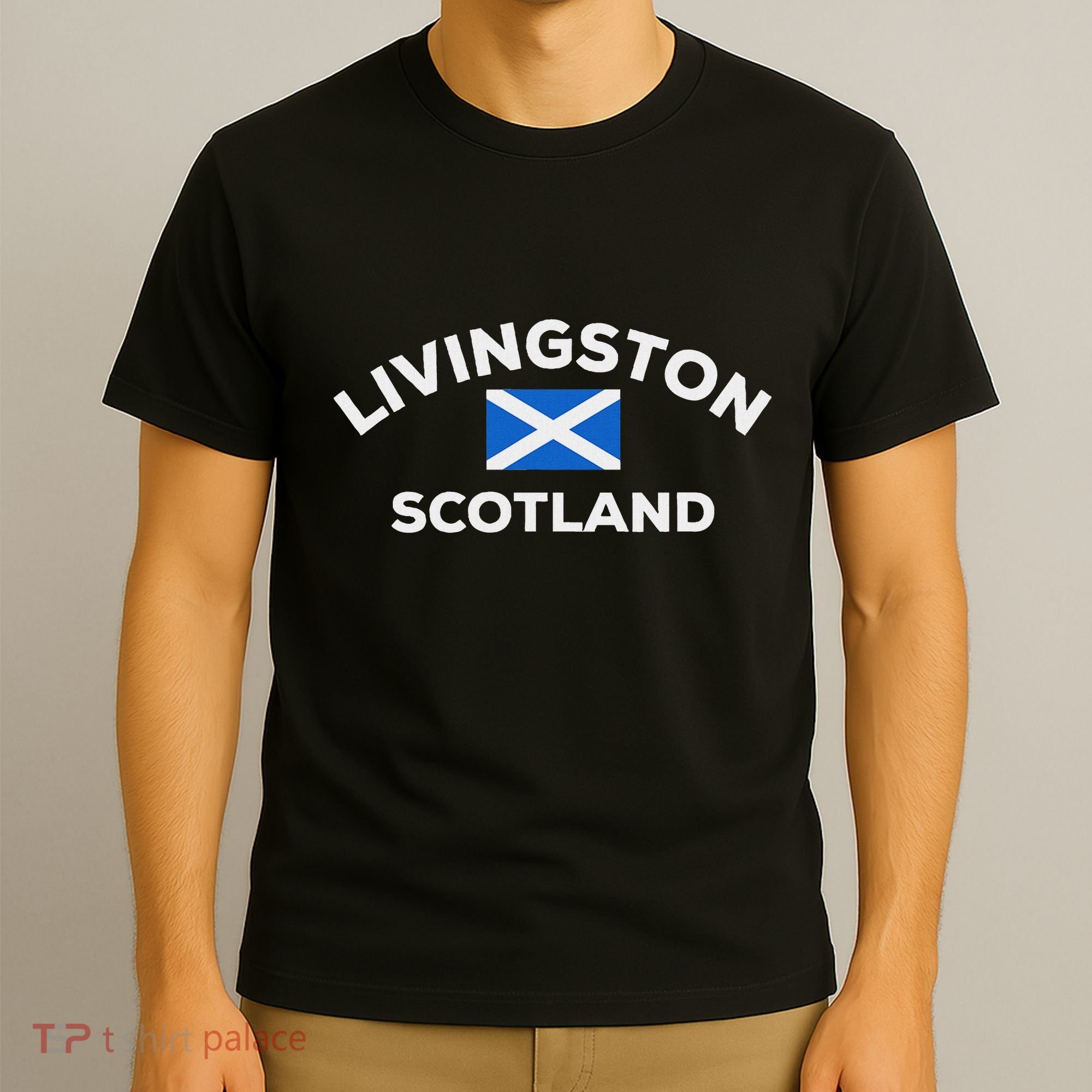 Livingston Scotland Scottish Flag City Tourist T-Shirt