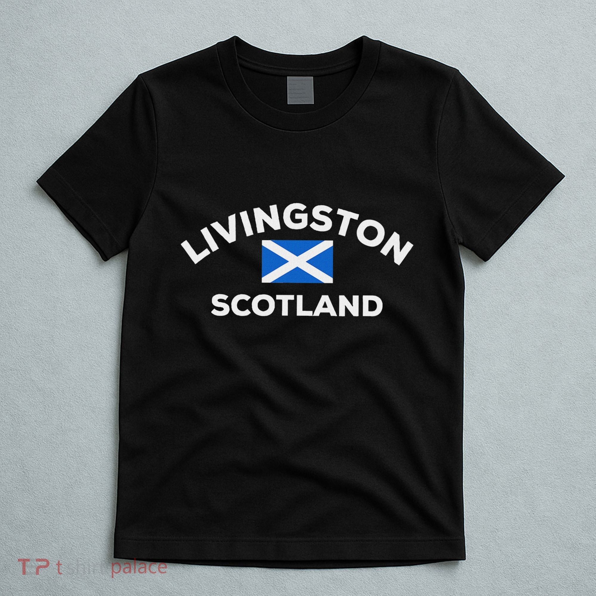 Livingston Scotland Scottish Flag City Tourist T-Shirt