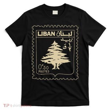 Lebanese Stamp Support Lebanon Beirut Map Palestine T-Shirt
