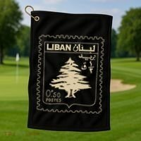Lebanese Stamp Support Lebanon Beirut Map Palestine Golf Towel thumb 1